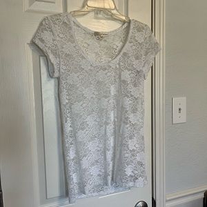 Sheer white lace top
